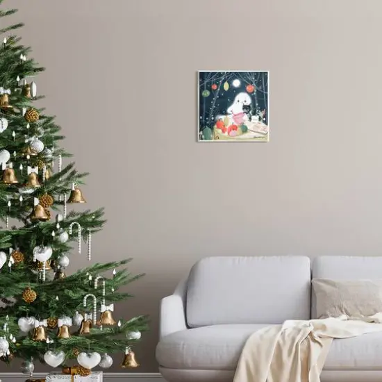 Stupell Industries Cat & Ghost Baking Pumpkin Cake Wall Plaque Art {3}