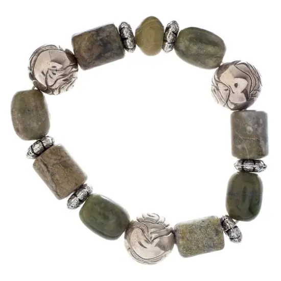 John Bead New Jade No.85 Natural Stone Stretch Bracelet {1}