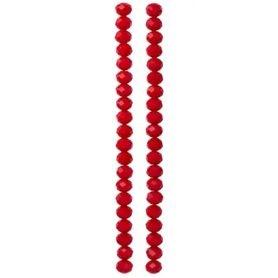 Red Faceted Glass Rondelle Beads, 8mm by Bead Landing&trade; {4}
