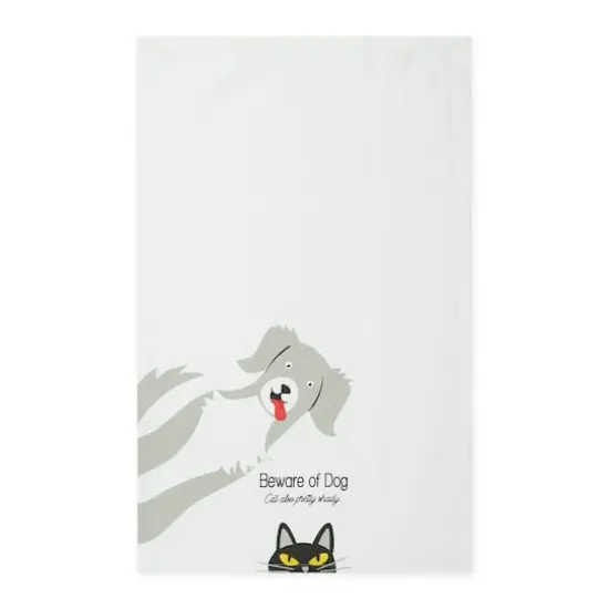 Beware Of Dog & Cat Dishtowel (Set of 3) {3}