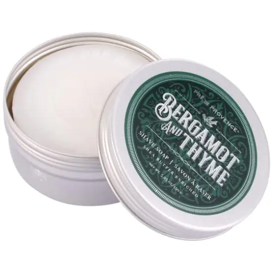 European Soaps Bergamot & Thyme Shave Soap in Tin, 150g {1}