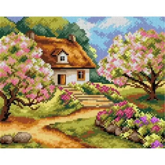 Orchidea Needlepoint Canvas For Halfstitch Without Yarn Spring Road - Printed Tapestry Canvas {1}