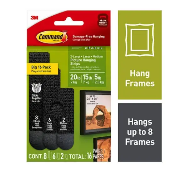 3M Command&trade; Black Picture Hanging Strip Mixed Pack {5}