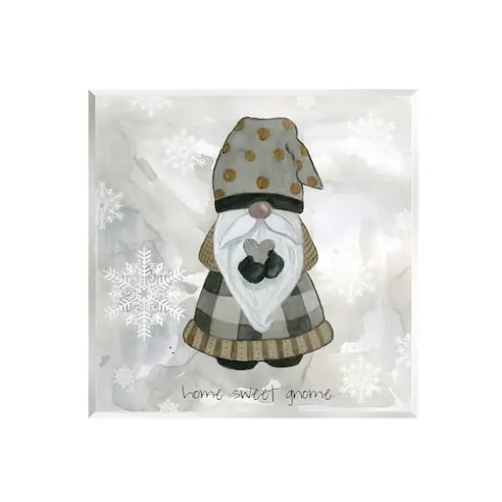 Stupell Industries Home Sweet Gnome Winter Snowflakes Wall Plaque Art {1}