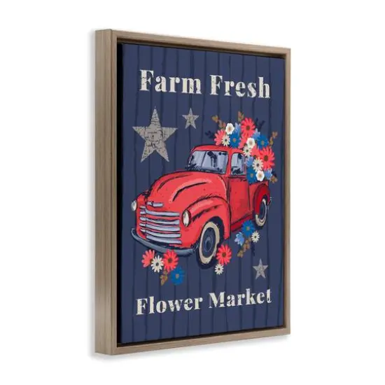 Stupell Industries Farm Fresh Patriotic Market Floater Framed Art Brown {4}