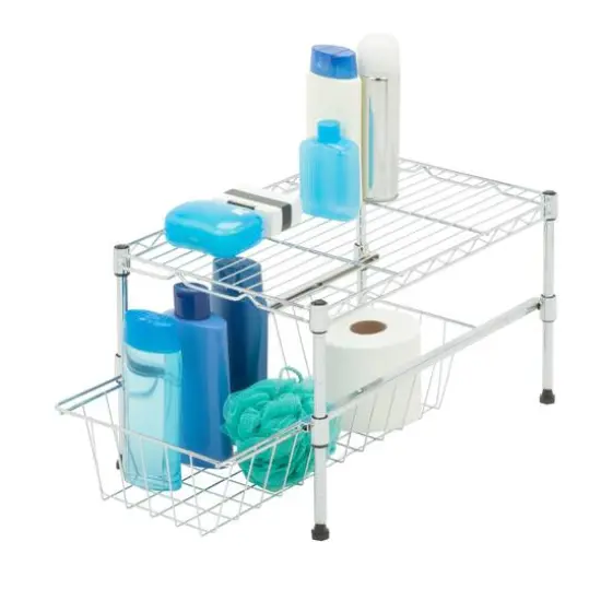 Honey Can Do Large Adjustable Cabinent Organizer with Basket {4}