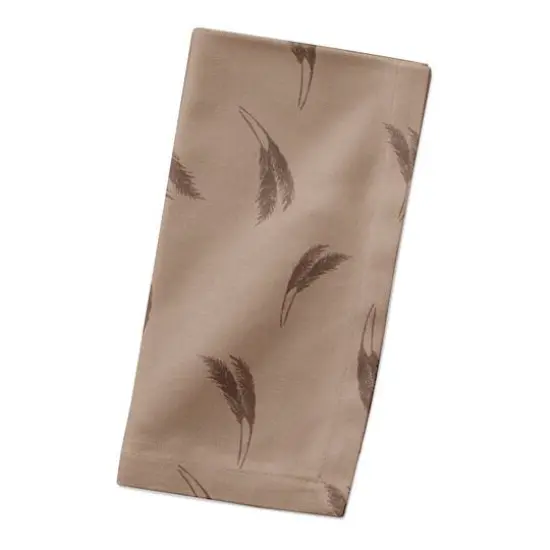 Feather Grass Cotton Twill Napkin Orange and Rust {3}
