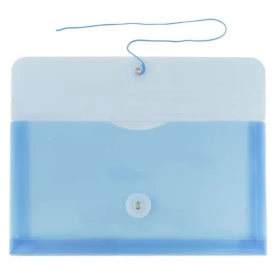 JAM Paper #10 Plastic Envelopes with Button & String Tie Closure, 12ct. Blue {4}