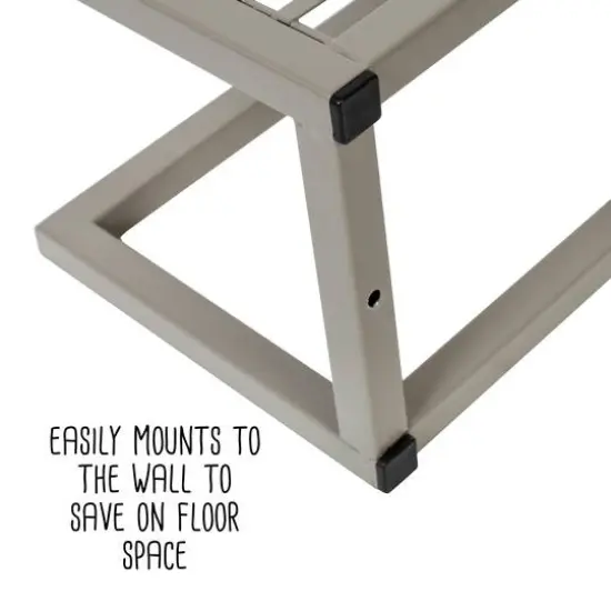 Honey Can Do Steel Bathroom Slatted Shelf with Towel Bar {8}