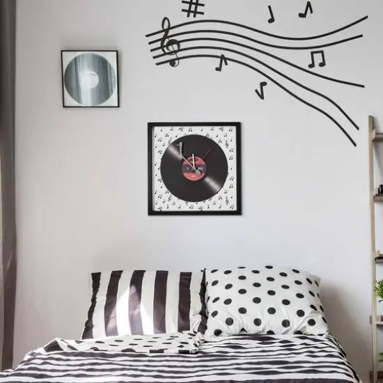 American Art Decor Framed Vinyl 15.75" x 15.75" Wall Clock  {4}