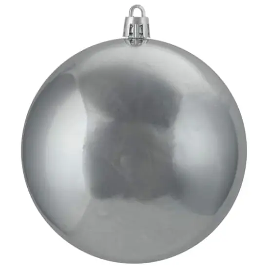 12ct. 4" Pewter Gray Shatterproof Shiny Christmas Ball Ornaments {4}
