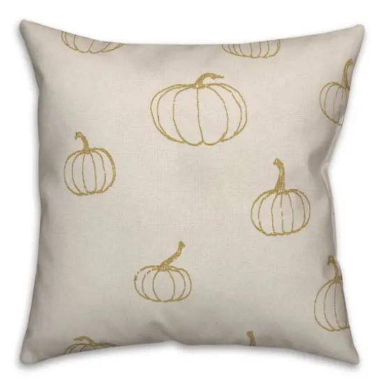 Mustard Yellow Mini Pumpkin Pattern Throw Pillow {1}