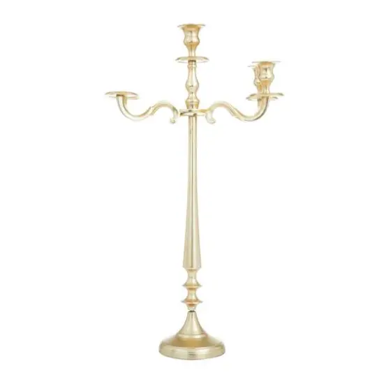 Gold Aluminum Traditional Candelabra, 24" x 13" x 13" {3}