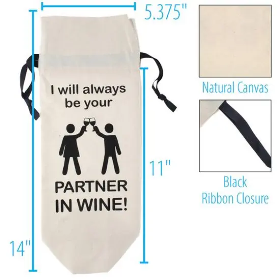 Personality Case&trade; Partners Canvas Wine Bag {5}