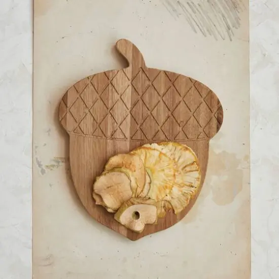 Hello Honey 10.25" x 8.5" Acacia Wood Acorn Shaped Cheese & Cutting Board {3}