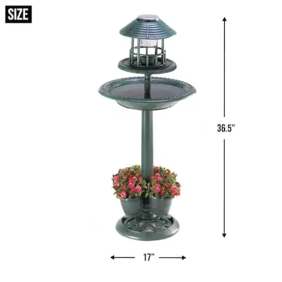 36.5" Verdigris LED Garden Centerpiece {4}