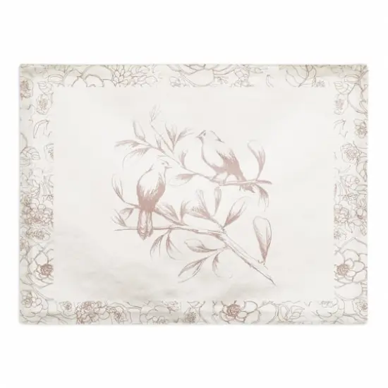 Floral Bird Perch Cotton Twill Placemat {1}