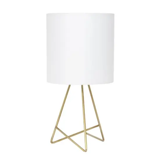 Simple Designs Gold & White Down to the Wire Table Lamp {1}