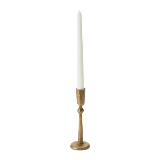 Hello Honey® 7" Antique Brass Hand-Forged Metal Taper Candle Holder {4}