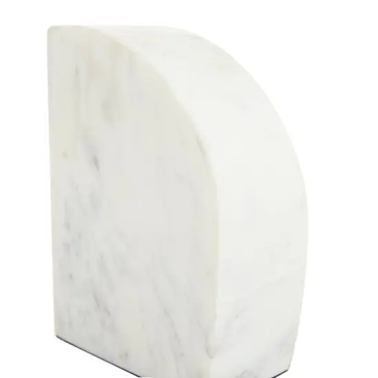 CosmoLiving by Cosmopolitan White Marble Glam Bookends, 6" x 4" x 2" {6}