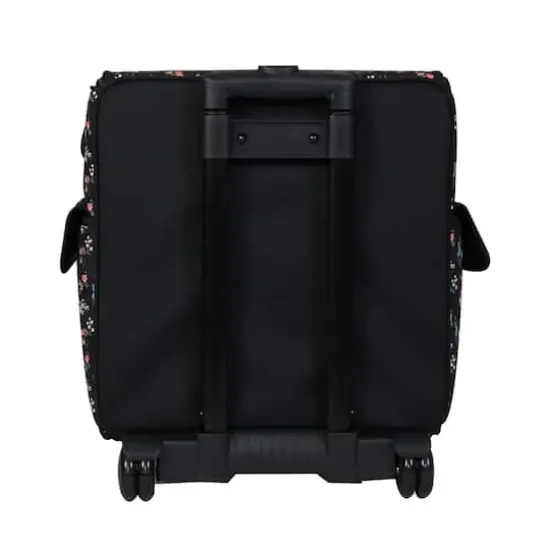 Everything Mary Black Floral Serger Machine Rolling Storage Case {4}