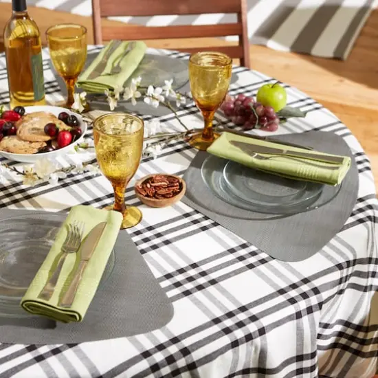 DII&reg; Solid Wedge Vinyl Table Placemats, 6ct. Gray {4}