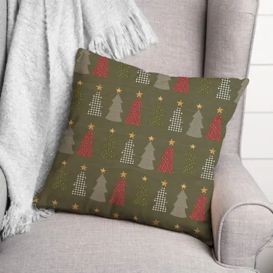 Green Tree Pattern Throw Pillow {4}