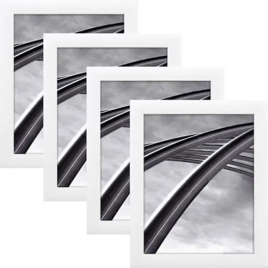 4 Pack Craig Frames Contemporary White Satin Picture Frame {6}