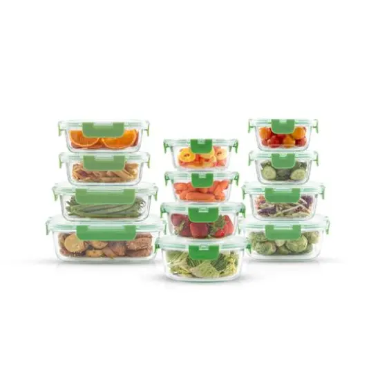 JoyJolt&reg; Glass Storage Containers Set Green {2}