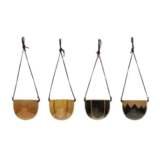 Hello Honey&reg; Stoneware Hanging Pot with Reactive Glaze Set {1}