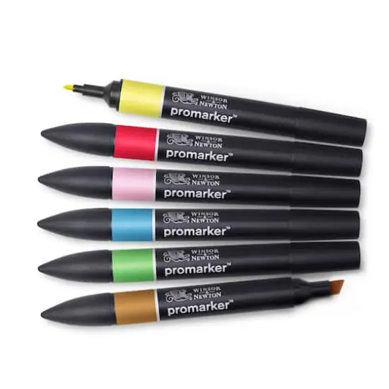 Winsor & Newton&reg; ProMarker&trade; Mid Tones 6 Marker Set {4}