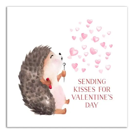 Hedgehog Heart Bubbles Canvas Wall Art {1}