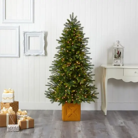 6ft. Pre-Lit Manchester Fir Artificial Christmas Tree, Clear LED Lights {7}