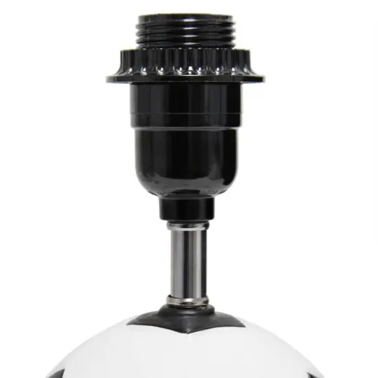 Simple Designs&trade; 11.5" Soccer Ball Base Table Lamp with White Shade Black Trim {10}