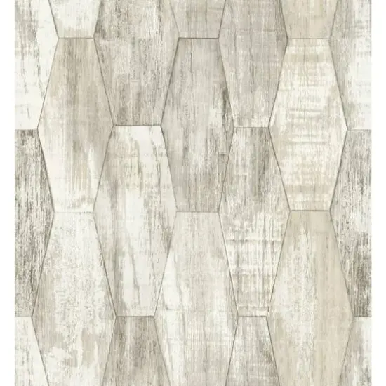 RoomMates Wood Hexagon Tile Peel & Stick Wallpaper Gray {1}