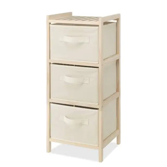 Whitmor Cream 3 Drawer Wooden Chest {1}