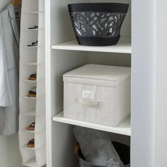 Simplify Large Gray Boho Storage Box {5}