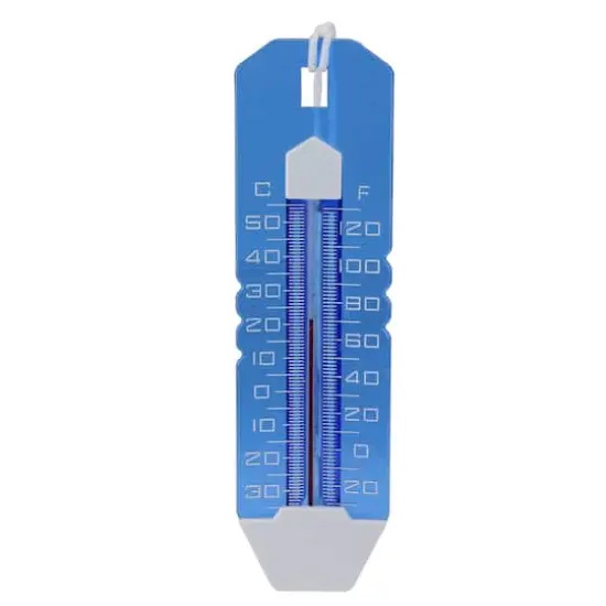 10.5" Blue Easy-Read Transparent Swimming Pool Thermometer with Cord {1}