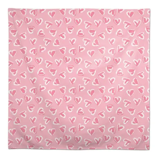 58" Pink Cute Hearts Pattern Tablecloth {1}
