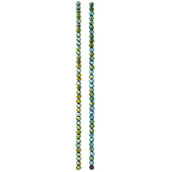 Green Iridescent Glass Faceted Beads, 3mm by Bead Landing&trade; {4}