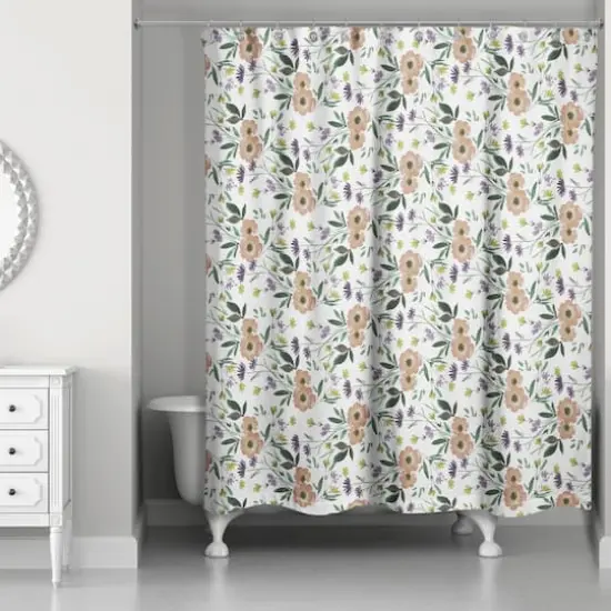 Fall Floral Pattern Shower Curtain {3}