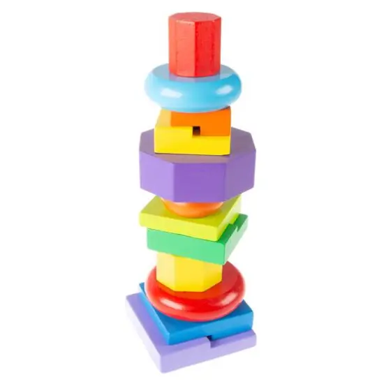 Toy Time Wooden Rainbow Stacking Shapes Set {6}