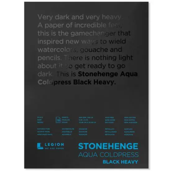 Legion Paper Stonehenge Aqua Black Heavy Watercolor Block {1}