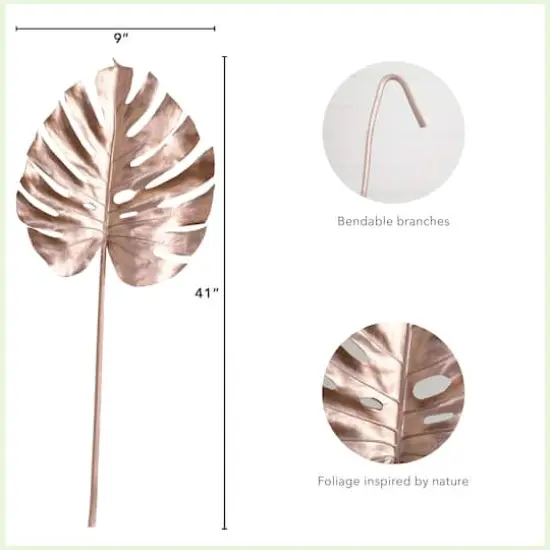 41" Rose Gold Monstera Leaf Stems, 3ct. {5}
