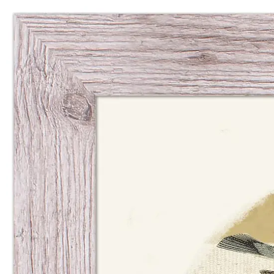 Framed Western Vintage Bird & Stripes Print White {3}