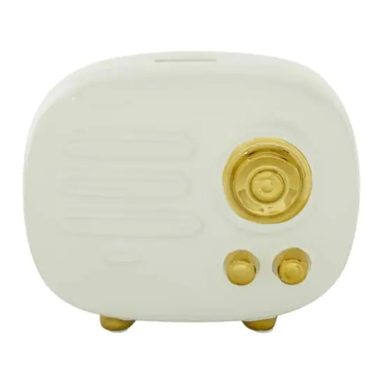 CosmoLiving by Cosmopolitan Gold Ceramic Modern Sculpture, Abstract 7" x 8" x 4" {3}