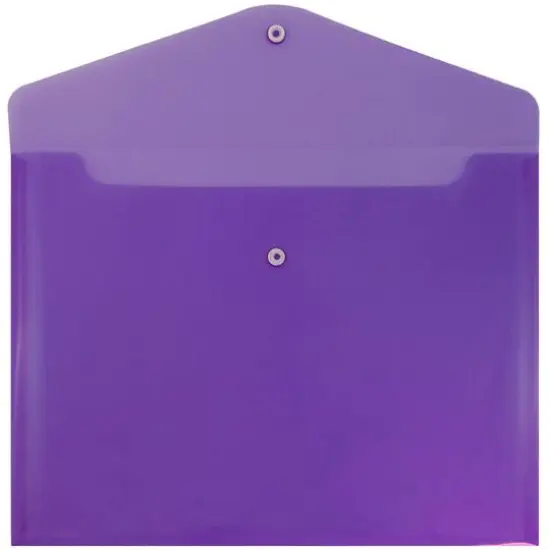 JAM Paper 9.75" x 13" Plastic Snap Closure Envelopes, 12ct. Purple {4}