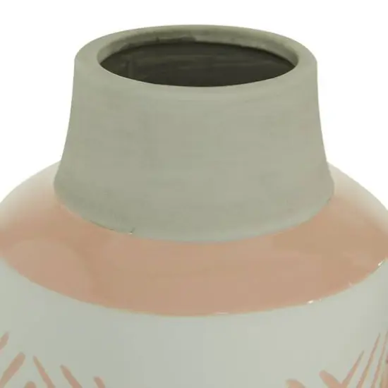 Set of 2 White Stoneware Farmhouse Vase, 7.5", 9.75" {6}
