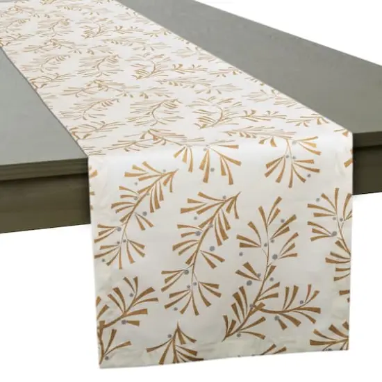 DII&reg; 108" Metallic Holly Leaves Table Runner {7}