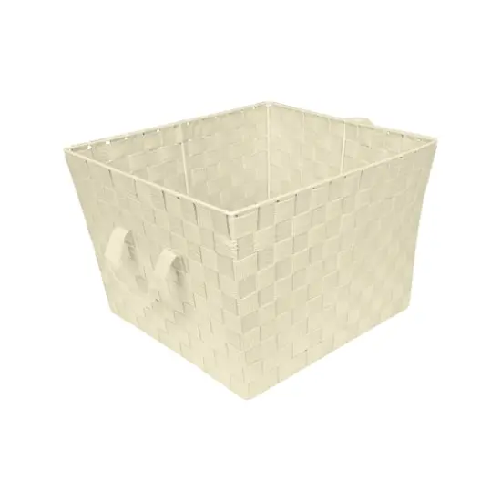Simplify Large Woven Storage Bin Ivory {1}